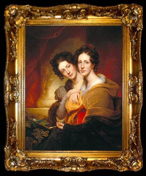 framed  Rembrandt Peale The Sisters (Eleanor and Rosalba Peale), ta009-2